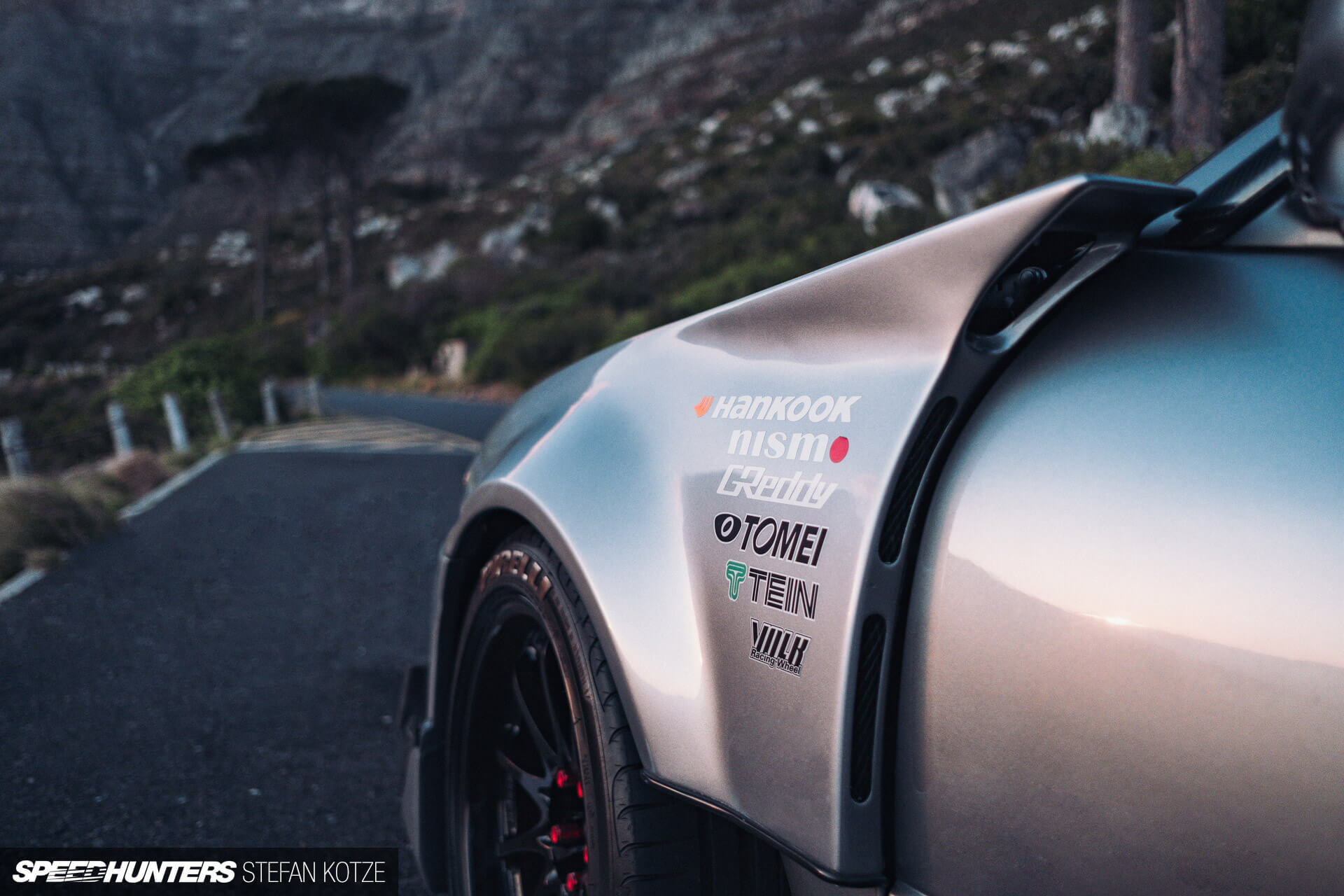 Front left of the Nissan Skyline R34 GT-R