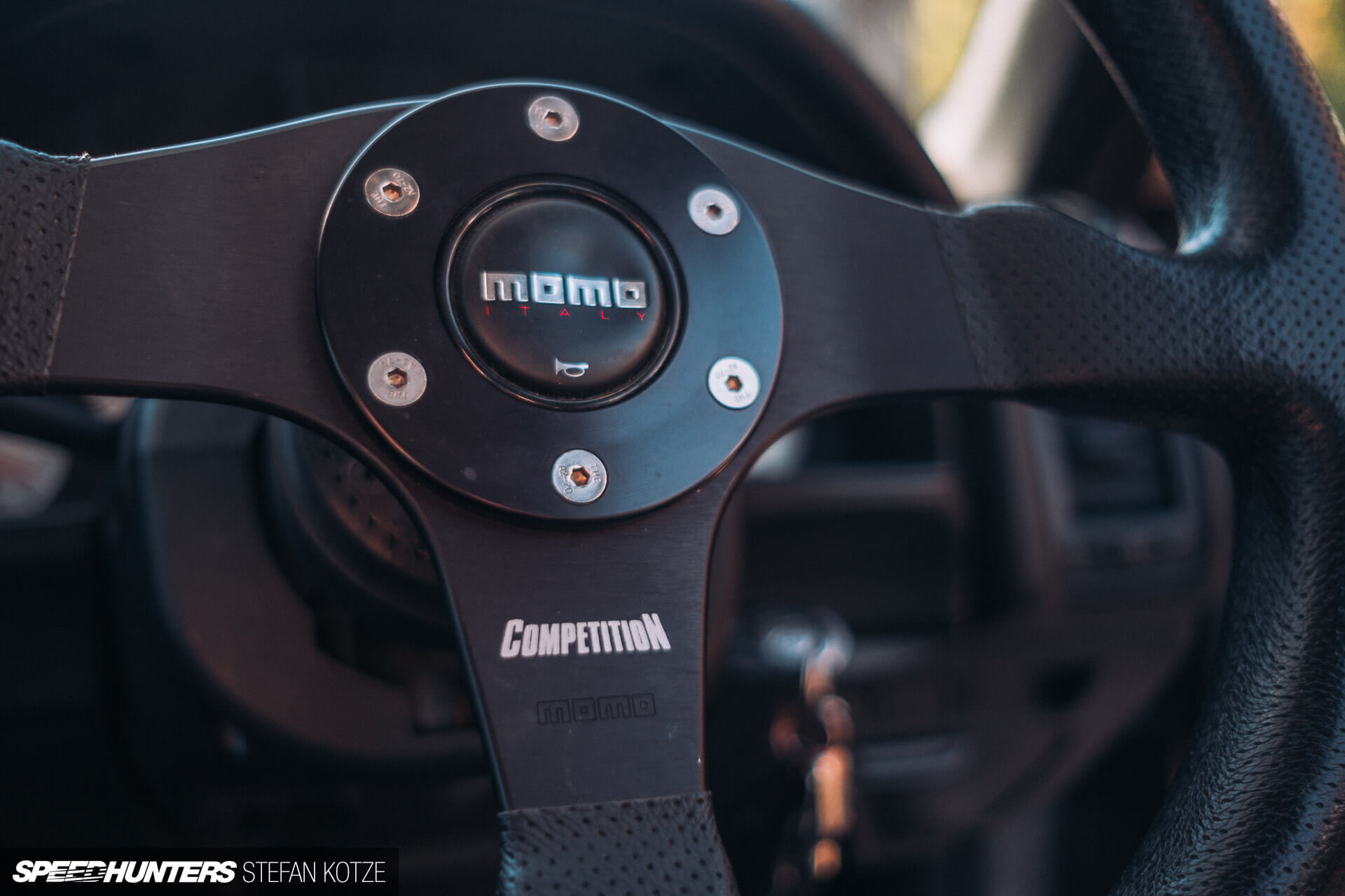 Steering wheel of the Nissan Skyline R34 GT-R