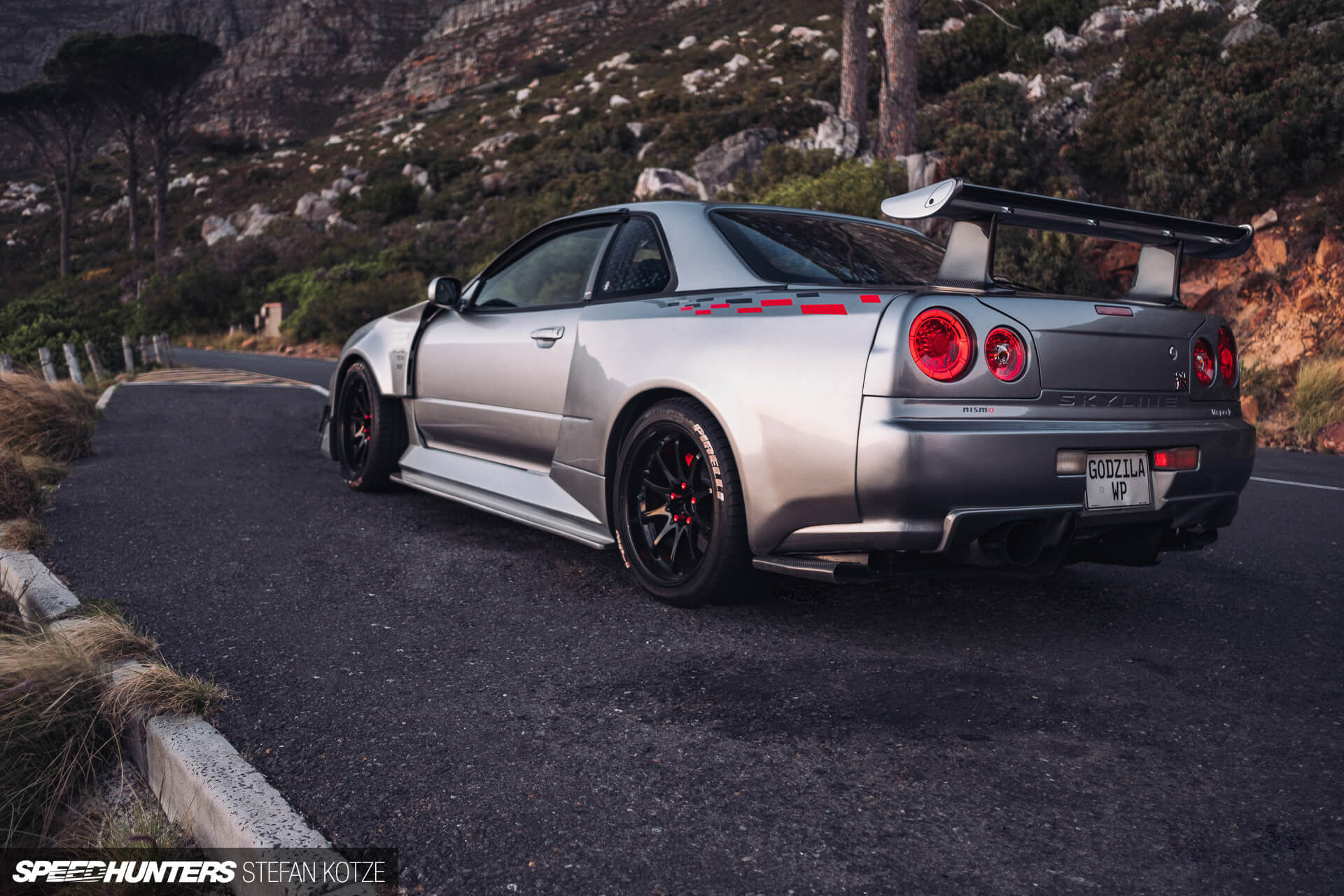 Nissan Skyline R34 GT-R on a mountain road