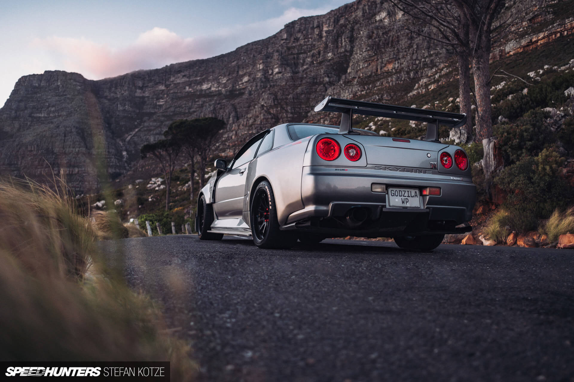 Nissan Skyline R34 GT-R on a mountain road